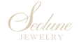 Seolune Jewelry logo in a light beige script and serif font on a solid white background.