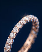 Gold pavé band set all around with round lab-grown diamonds
